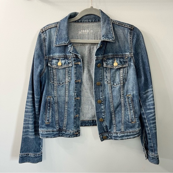 GAP Jackets & Blazers - Vintage Gap Blue Denim Front Pocket Short Jacket Cotton Medium